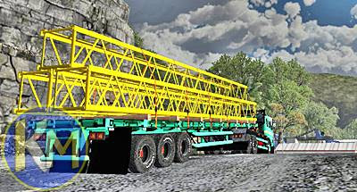 mod fuso tg gen4 trailer muatan tower crane 40ft