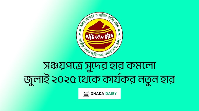 সঞ্চয়পত্রে সুদের হার কমলো | জুলাই ২০২৫ থেকে কার্যকর নতুন হার জানুন কী কী বদলেছে