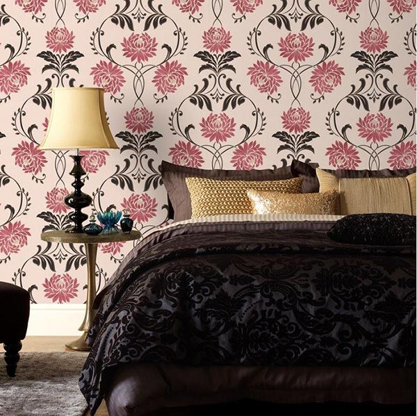 Bedroom Wall Decor with Flower Wall wallpaper