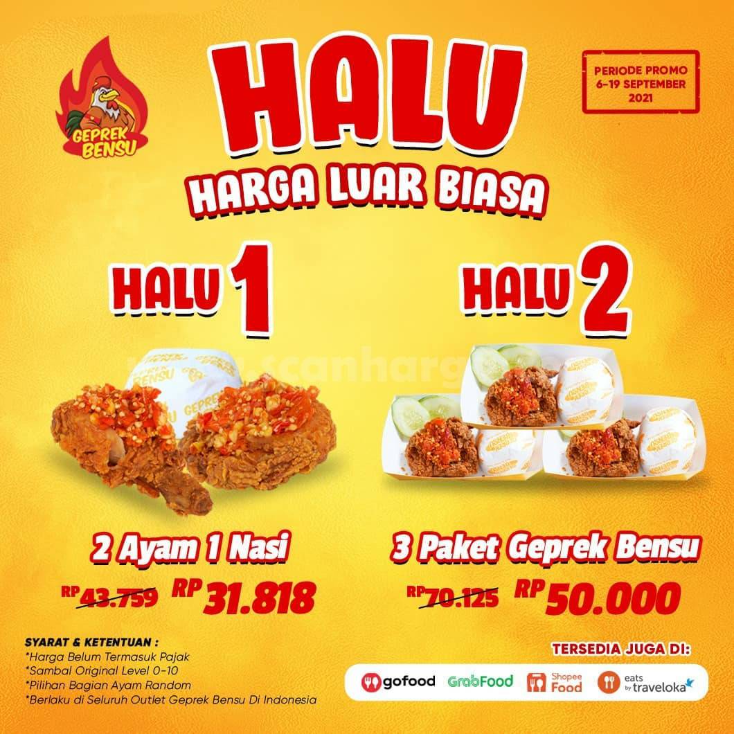 GEPREK BENSU Promo Paket HALU (HARGA LUAR BIASA) mulai 30 Ribuan