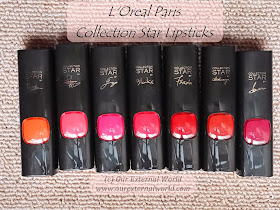 L'Oreal Paris Collection Star Range, Pure Reds, Review - All 7 Lipsticks Swatched, color riche, limited edition