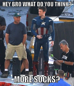 a moment on set of The Avengers, featuring Chris Evans playing Captain America