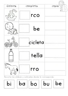 actividades para formar palabras con silabas