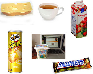продукты, которые не нужно есть в течении дня, шоколадка, принглс, чай, бутерброд с сыром