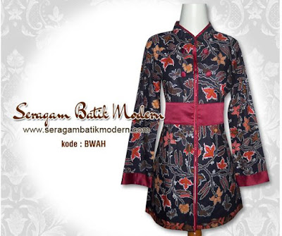 Model Seragam Baju Batik Guru Muslimah 