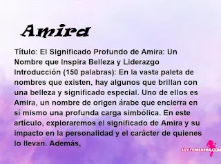 significado del nombre Amira