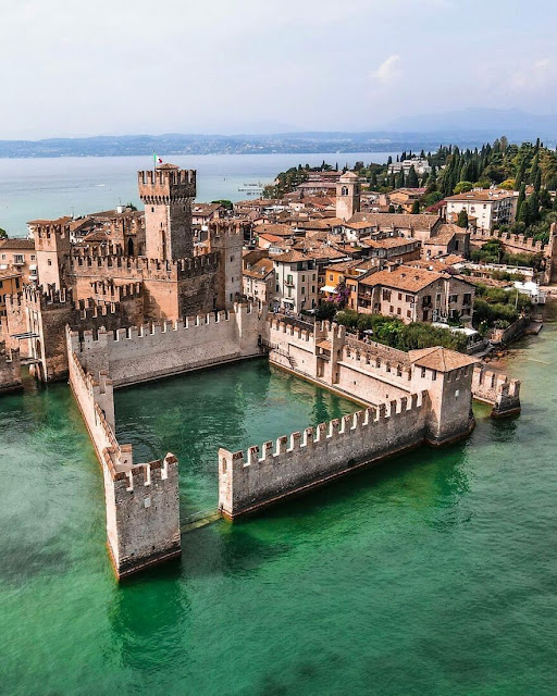 The Scaligero Castle In Sirmione On The Lake Garda In Italy