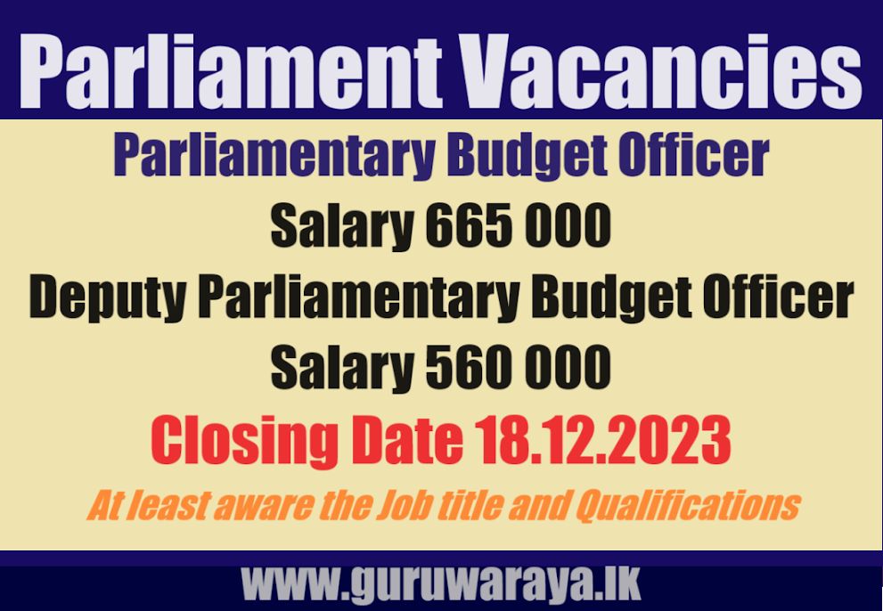 Vacancy - Parliamentary Budget Officer