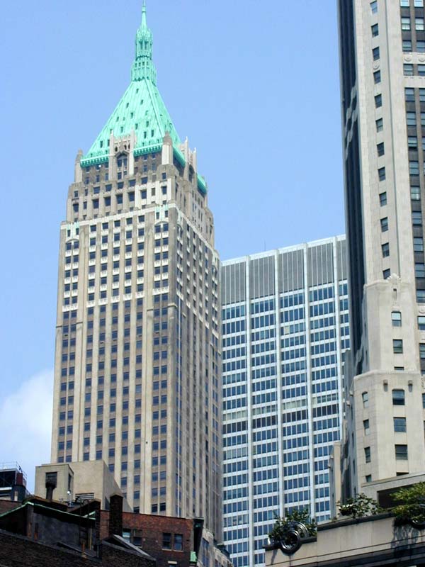 The 283 metre includes the spire 40 Wall Street building completed 1929 