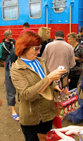 Trans-Siberian. Platform vendor selling Vodka