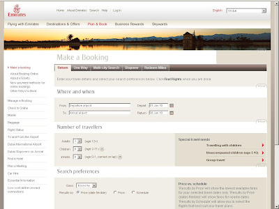 Guidelines for Emirates Airlines Online Booking at