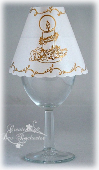 Today I have a parchment wine glass lamp shade to show you