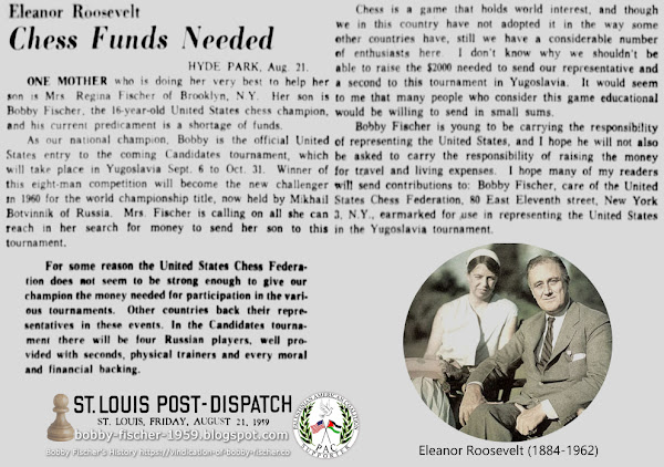 Chess Funds Needed by Eleanor Roosevelt