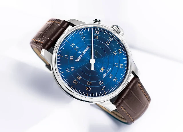 MeisterSinger Bell Hora in medium blue and gold BH0918G