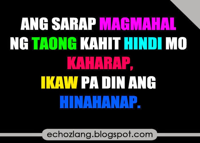 Ang sarap magmahal ng taong kahit hindi mo kaharap ikaw parin ang hinahanap