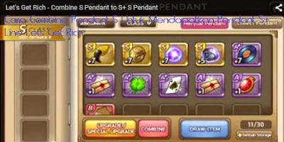 Cara Combine Pendant S Untuk Mendapatkan Pendant S+ Line Lets Get Rich