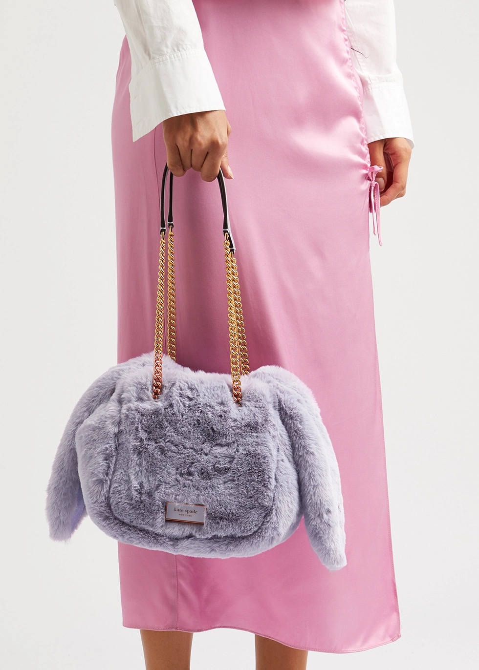 KATE SPADE NEW YORK Rabbit faux fur shoulder bag