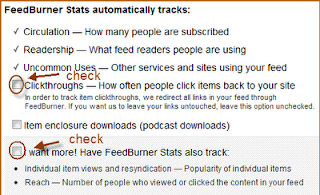 feedburner burn a feed stats settings