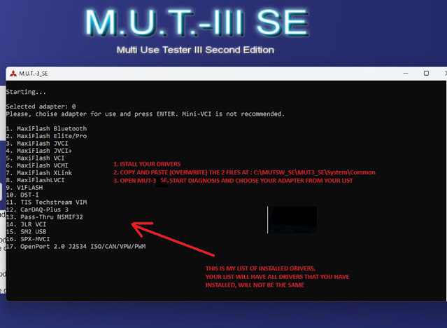 J2534 drivers for MUT-III