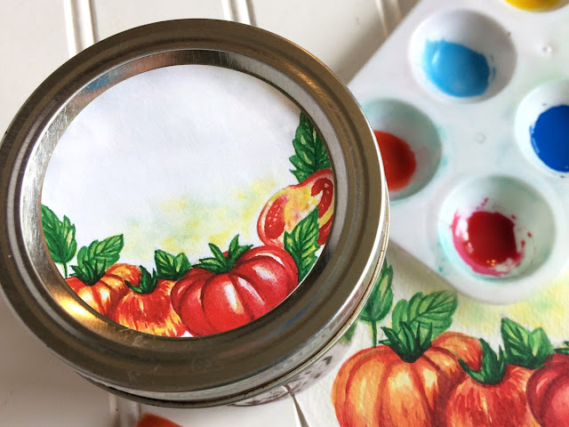 Watercolor Tomato Mason jar labels