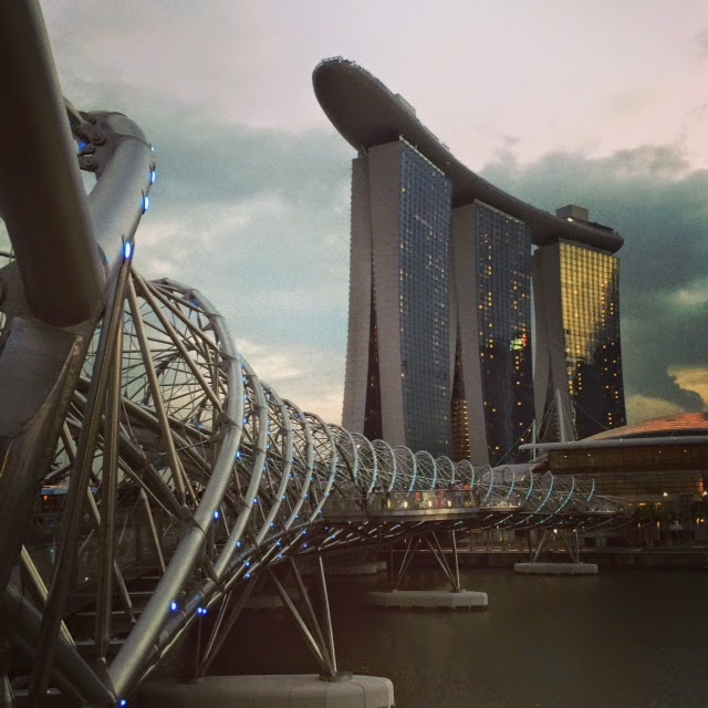 Helix Bridge and Marina Bay Sands