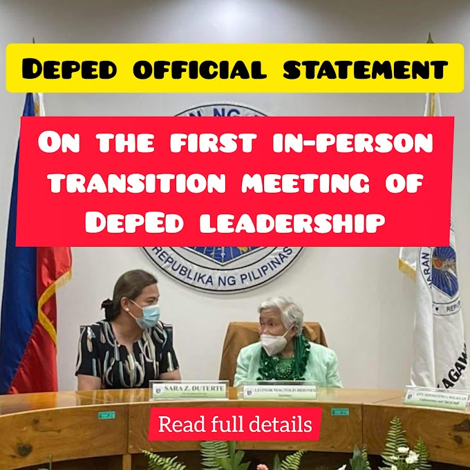 On the first in-person transition meeting of Secretary Briones and Vice President Sara Duterte