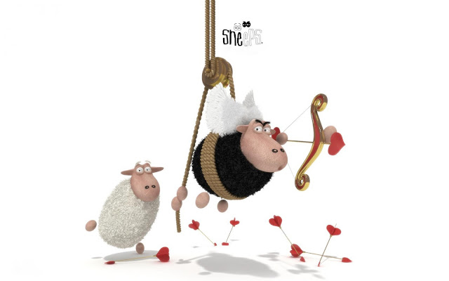 sheeps, love, funny, cupidon