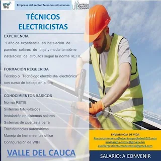 📂 Empleos en Cali Hoy como TECNICO ELECTRICISTA 💼 |▷ #Cali #SiHayEmpleo #Empleo