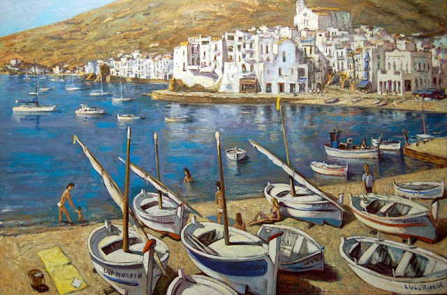 Ramón Moscardó, Cadaqués en Pintura, Cadaqués en Pintura,Pueblo de Cadaqués, Paisajes de Cadaqués, Pintor Ramón Moscardó 