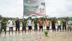 Kodim Pekalongan Dukung Program Tanam Padi Serentak Se-Indonesia Bersama Presiden RI