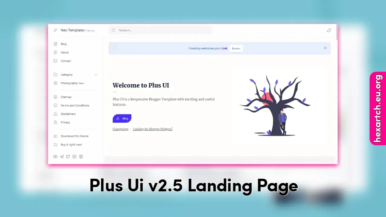 Plus Ui v2.5 Landing Page Free Download Blogger Template