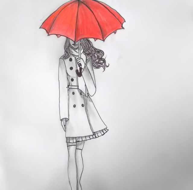 Guarda chuva vermelho, desenho de Mariana Terra jpg