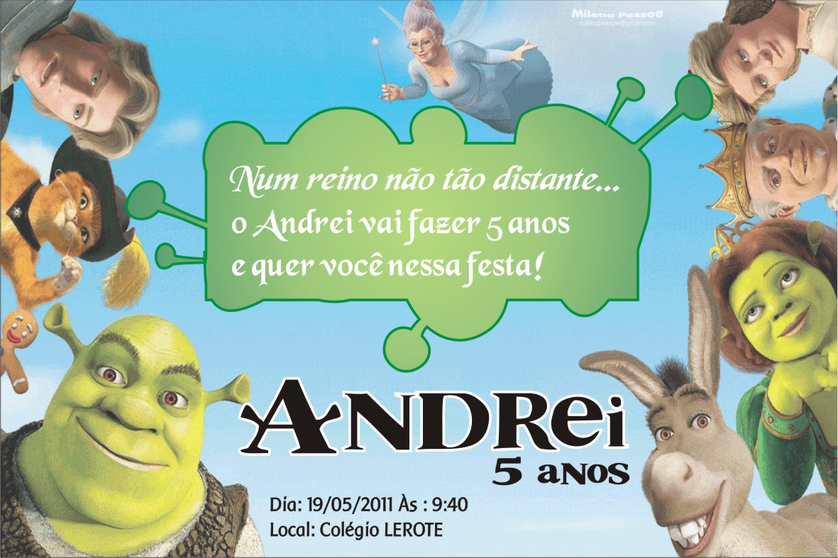 Milena Pessoa: Aniversário Shrek - Andrei