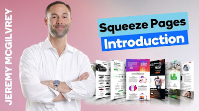 Image of Jeremy Mcgilvrey "Award Winning Digital Marketing Consultant" and text " Squeeze Pages Introduction"