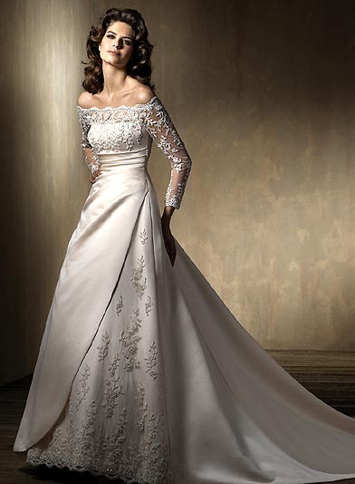 White Lace Wedding Dress Design With Sleeves