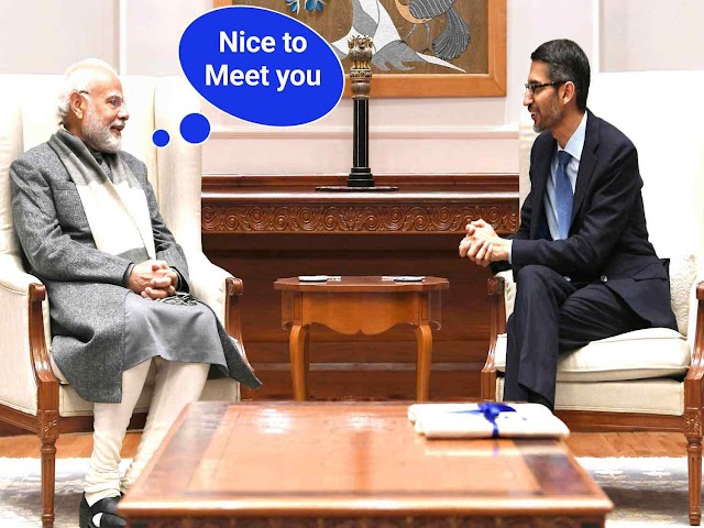 Sundar Pichai met State head Narendra Modi after the Google for India occasion.