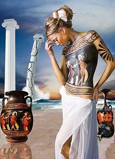 Body Art Paintings Egyptian Sexy Girl Body Paint