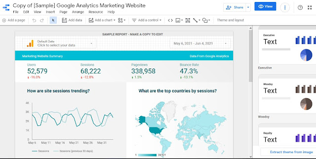 tampilan google data studio