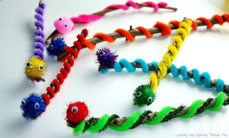 Fine motor caterpillar craft for preschoolers