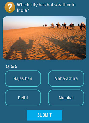 Which city has hot weather in India?
