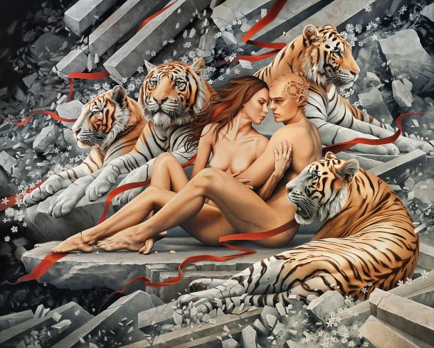Maja Borowicz arte pinturas surreais apocalípticas eróticas sensuais eróticas ficção futurista