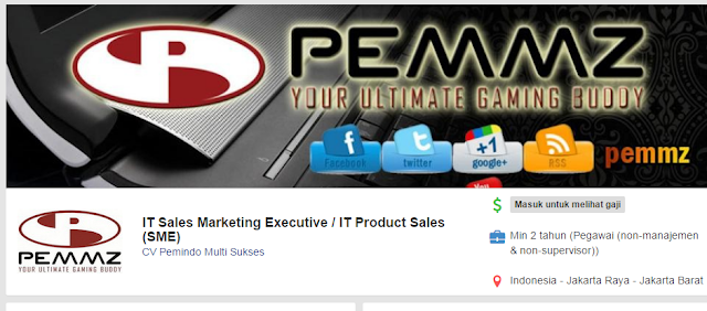 Di Butuhkan Loker lulusan SMK Sebagai IT Sales Internet Marketing Executivev Produk Teknology 