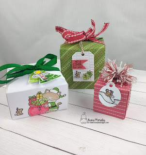 Three Tags and Santa Paws a set of Tags by Diane Morales | Santa Paws Newton Stamp Set by Newton's Nook Designs