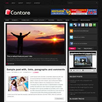 Cantera blog template. template image slider blog. magazine blogger template style. wordpress theme to blogger