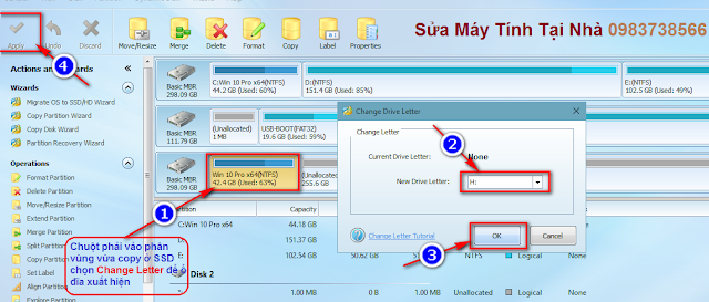 Thao tác để là cho phân vùng trên ổ SSD xuất hiện