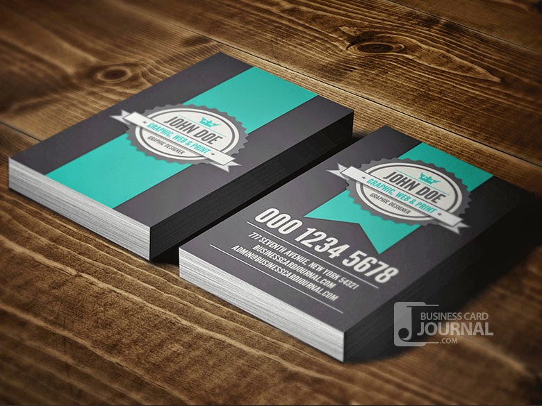 Vertical Retro Business Card PSD Template