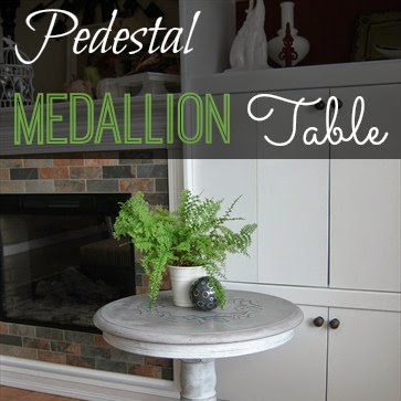 Round Pedestal Medallion Stenciled Table