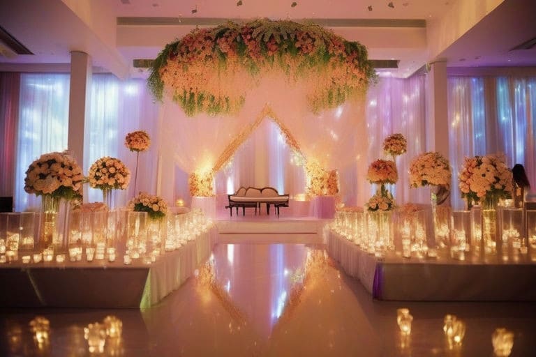 Ideas creativas de decoración para bodas en interiores