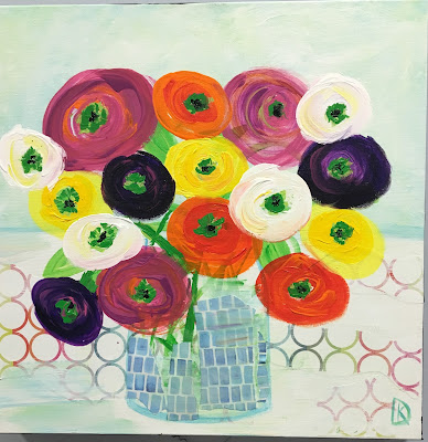 Kim Doughtery | Cheerful Bunch | 20x20 | 