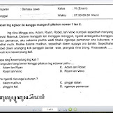 Soal Ujian Sekolah Mata Pelajaran Bahasa Jawa Kelas 6